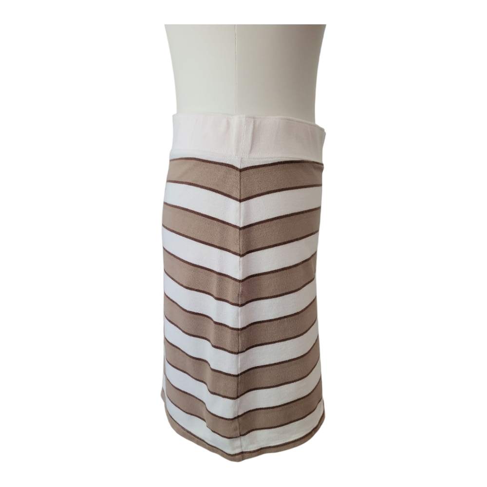 Hollister Ultra High-Rise Mini Skirt‎ Medium Beige White Brown Striped Casual - Picture 5 of 6